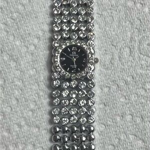 Women's Crystal-Embellished Silver Watch